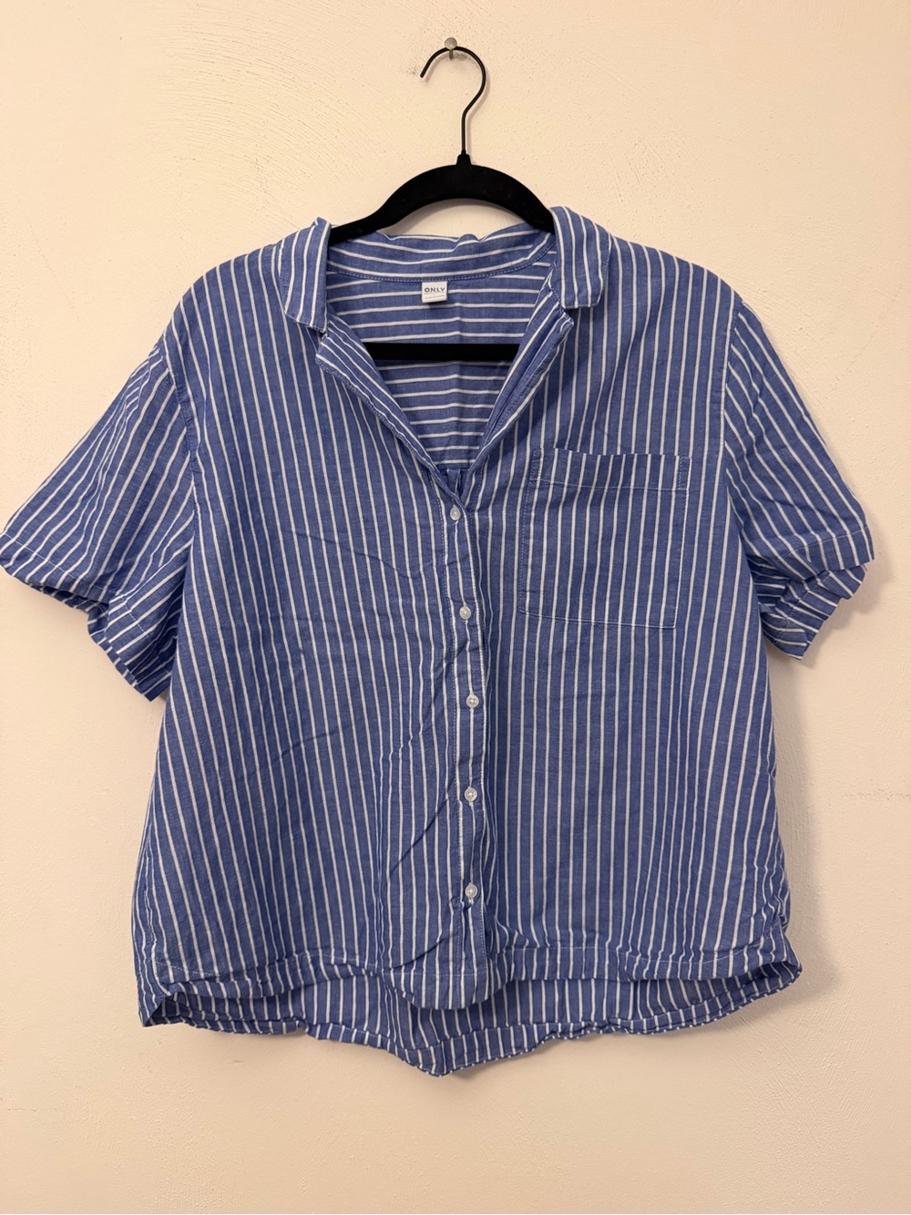 103 - Only Blue and White Striped Button-Down Shirt (Vintage)